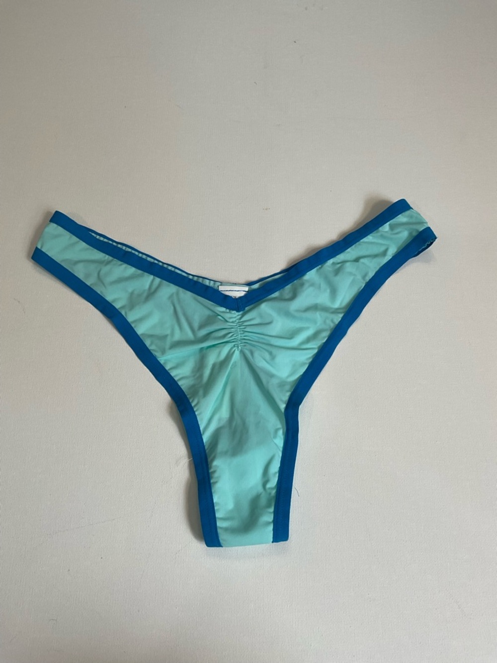 Aerie Aqua thong panties with Blue Trim